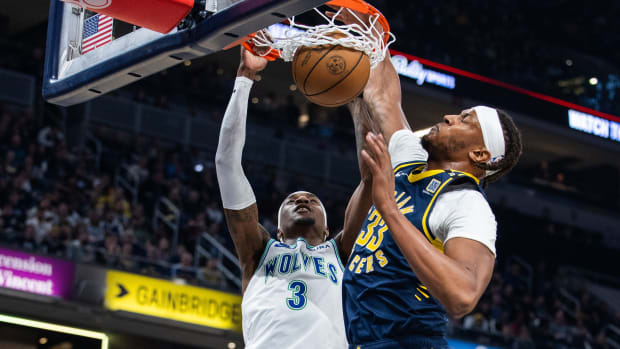 Indiana Pacers Minnesota Timberwolves Jdane McDaniels Myles Turner